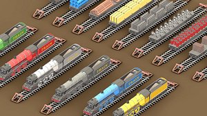 3D LowPoly Train Model 1 3D model