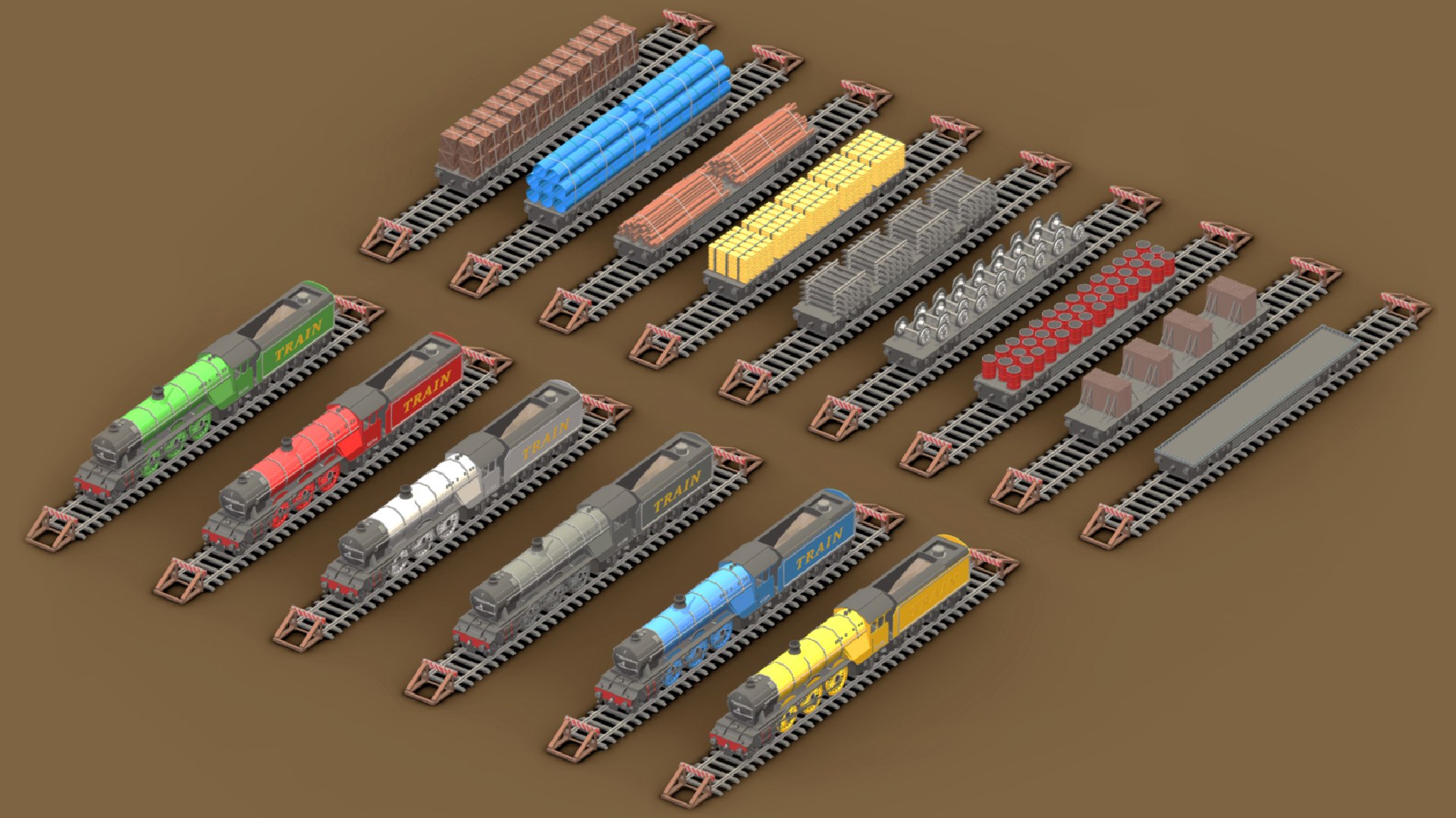 3D LowPoly Train Model 1 3D Model - TurboSquid 2043393