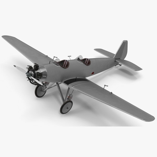 3D Retro Airplane Rigged for Cinema 4D model