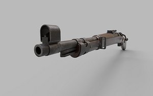 3D Karabiner Rifle Mauser 98 K Low-poly