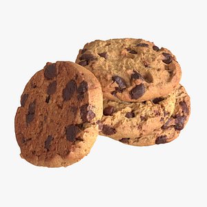 3D model chocolate chip cookies