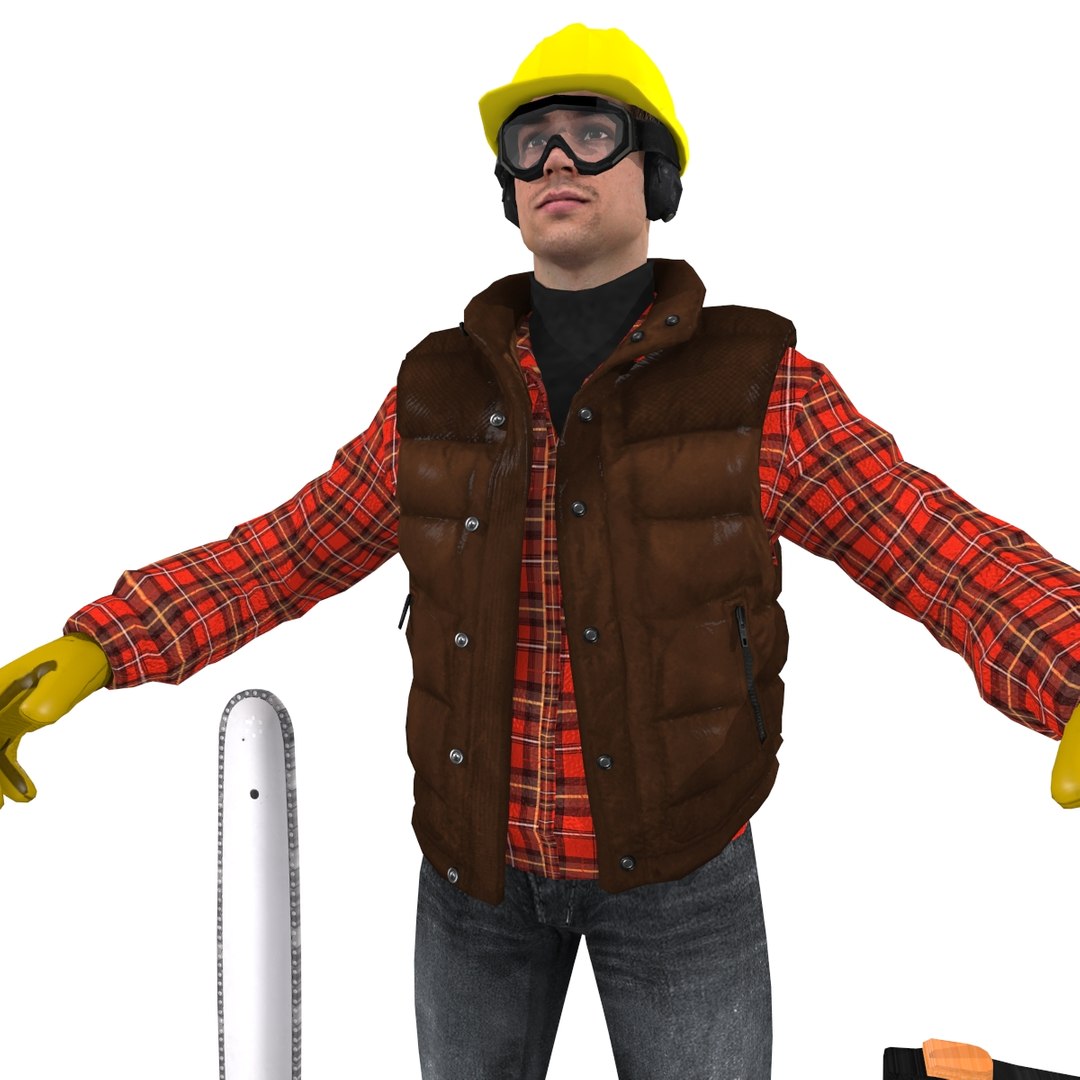 Lumberjack Worker Man 3d Max