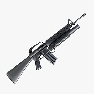 m16 with m203 grenade launcher 3D model