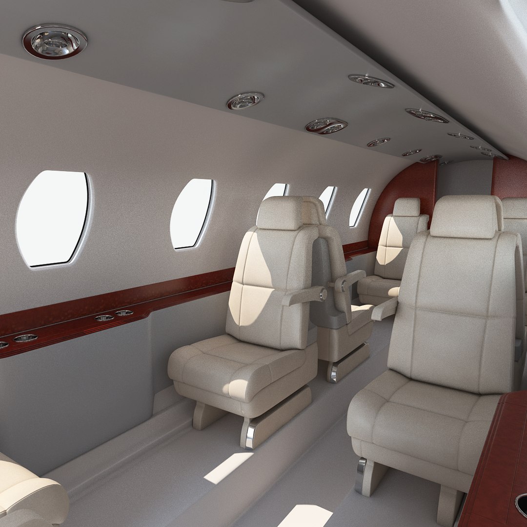 Business Jet Interior 3D model preview