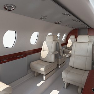 3D model business jet interior