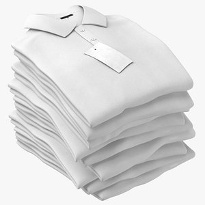 3D Folded Polo Shirt 9 Pile Color Variations
