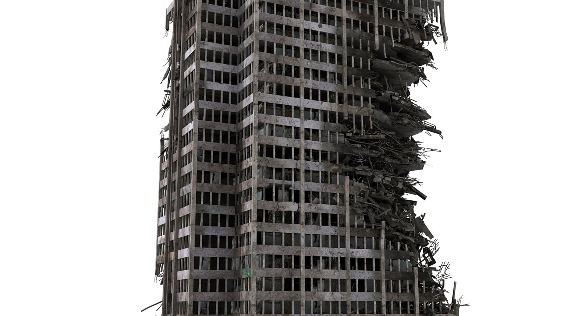 destroyed ruined building skyscrapers max