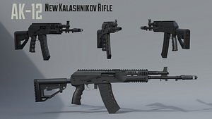 ak-12 new kalashnikov assault rifle 3D model