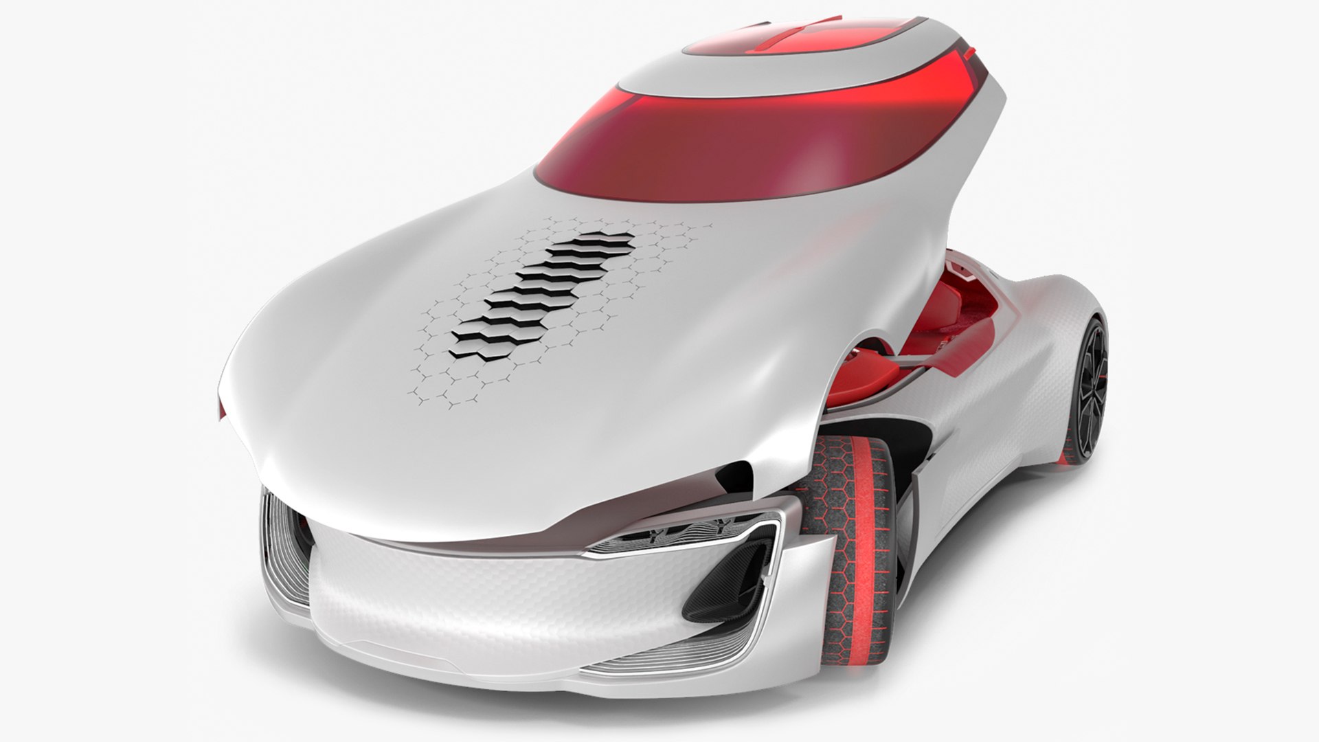 Electric Concept Car Rigged 3D model preview