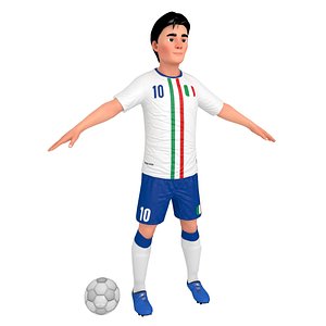 3D cartoon soccer player