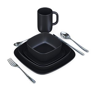 Black Tableware Set