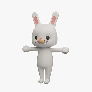 3D Cartoon Rabbit Rigged model