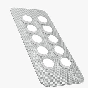 3D circular pills blister pack model