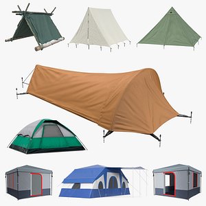 camping tents 4 3D model