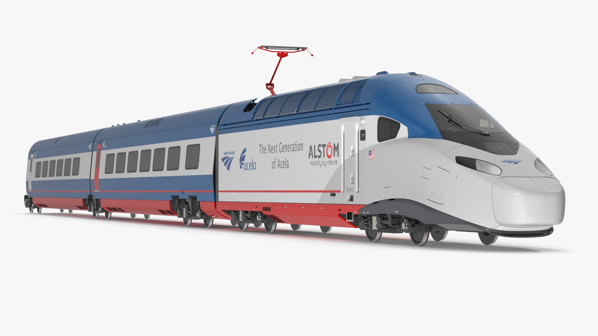 Train Amtrak Alstom Avelia Liberty Rigged 3D model preview