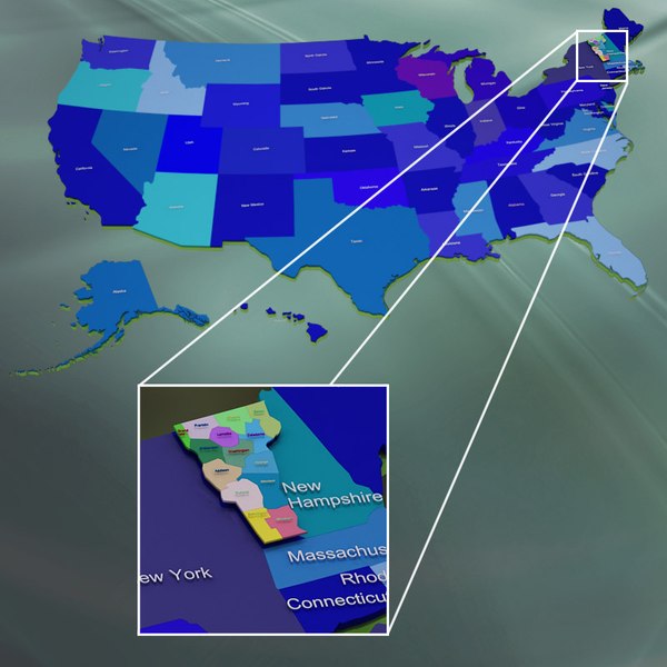 modelo 3d Condados de vermont - TurboSquid 419340