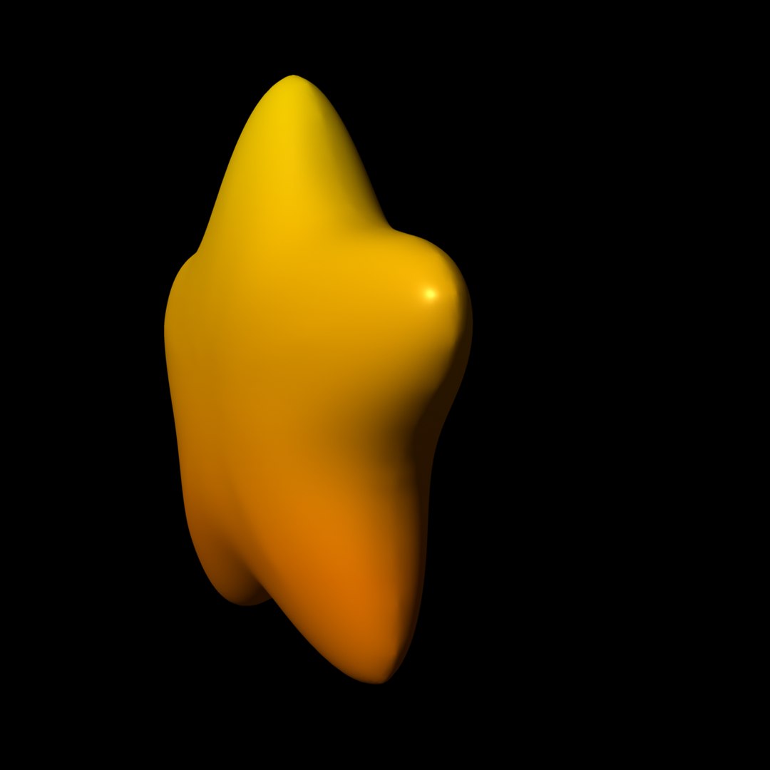 3d Cartoon Star Rounded Model