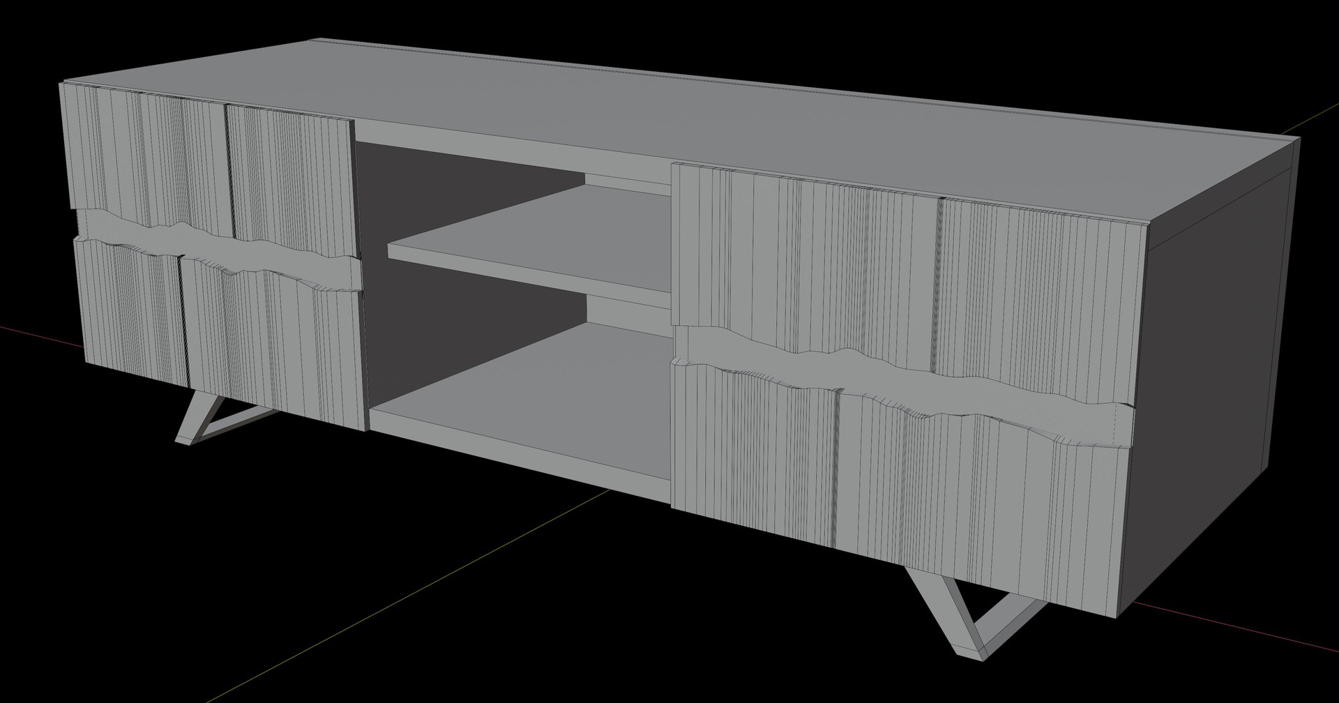 Modern TV Stand Low Sideboard With PBR Textures 3D Model - TurboSquid ...