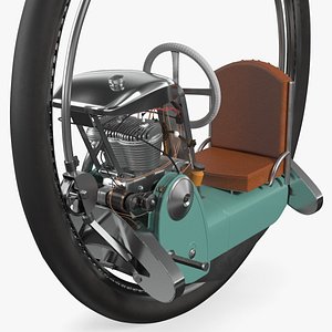 Retro Motorized Unicycle Rigged