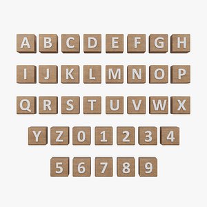 Wooden Minimal Alphabet and Number Blocks