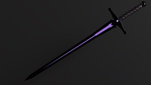 the violet requiem dark fantasy sword 3D model
