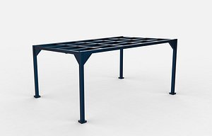 steel frame carport 02 3D model