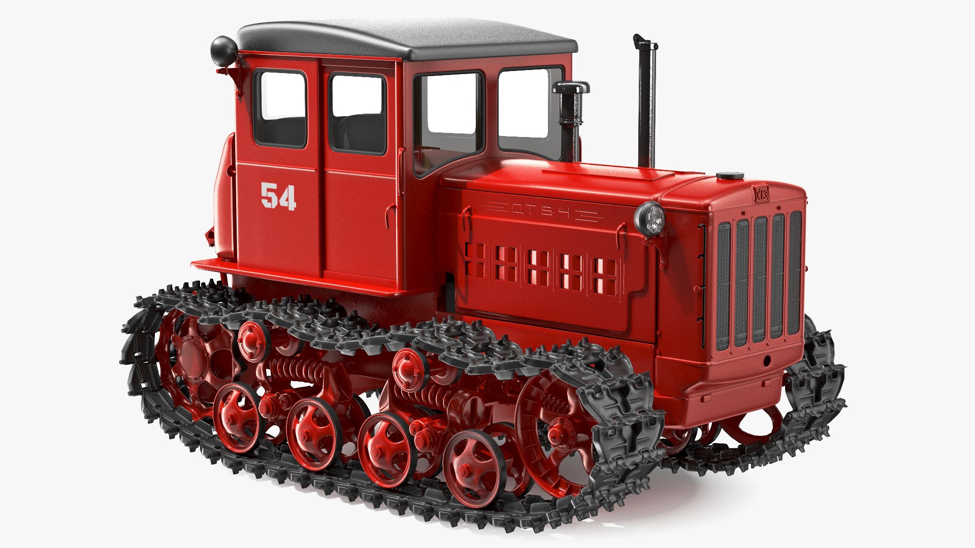 Soviet Crawler Tractor DT54 3D model preview