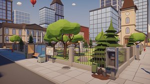 Low Poly Megapolis Pack - Cartoon Asset for 3D Game