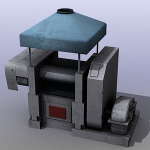 low-poly industrial machine 3d model