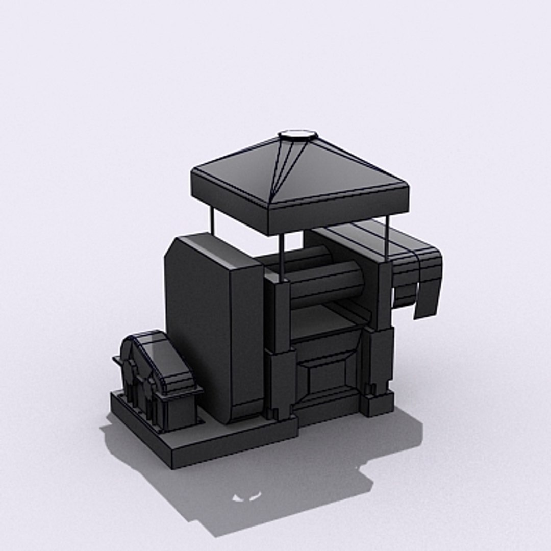 Low-poly Industrial Machine 3d Model
