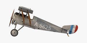 3D model hanriot hd 1 fighter aircraft