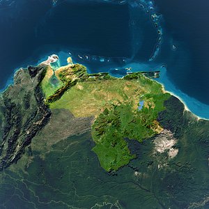 3D model VENEZUELA Map - 30K Realistic Satellite Terrain - Elevation