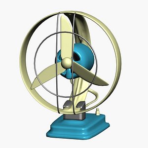 retro desk fan 3d model