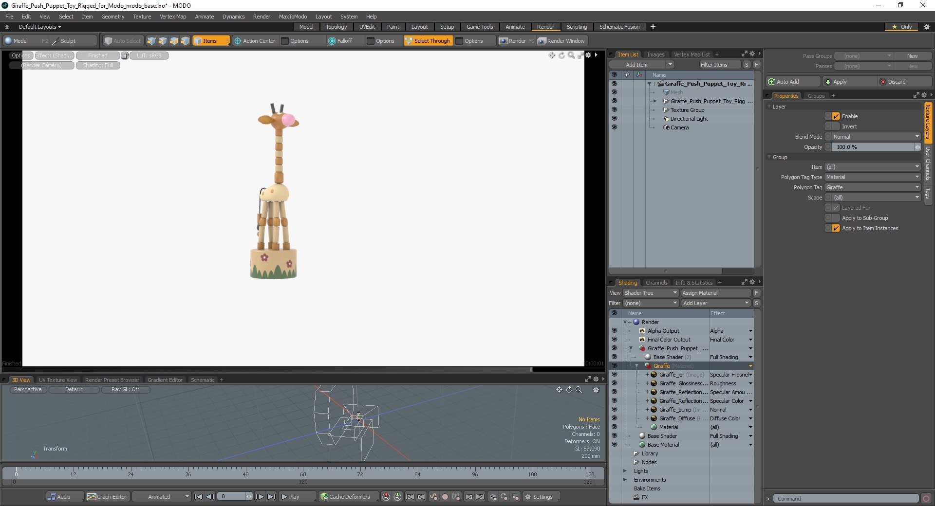 Giraffe Push Puppet Toy Rigged For Modo 3D Model - TurboSquid 2018630