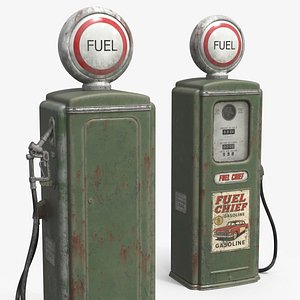 Vintage Rust Refueling Station Green Used