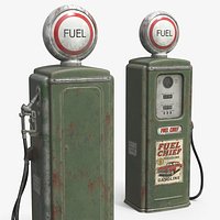 Vintage Rust Refueling Station Green Used