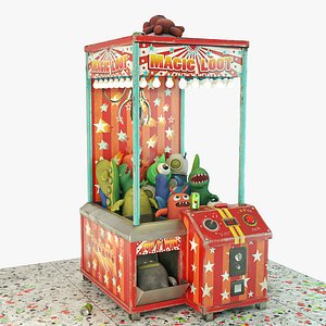Teddies claw machine Low-poly 3D model