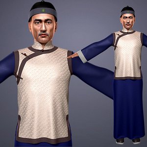 Chinese ancient Qing Dynasty officials 3D model
