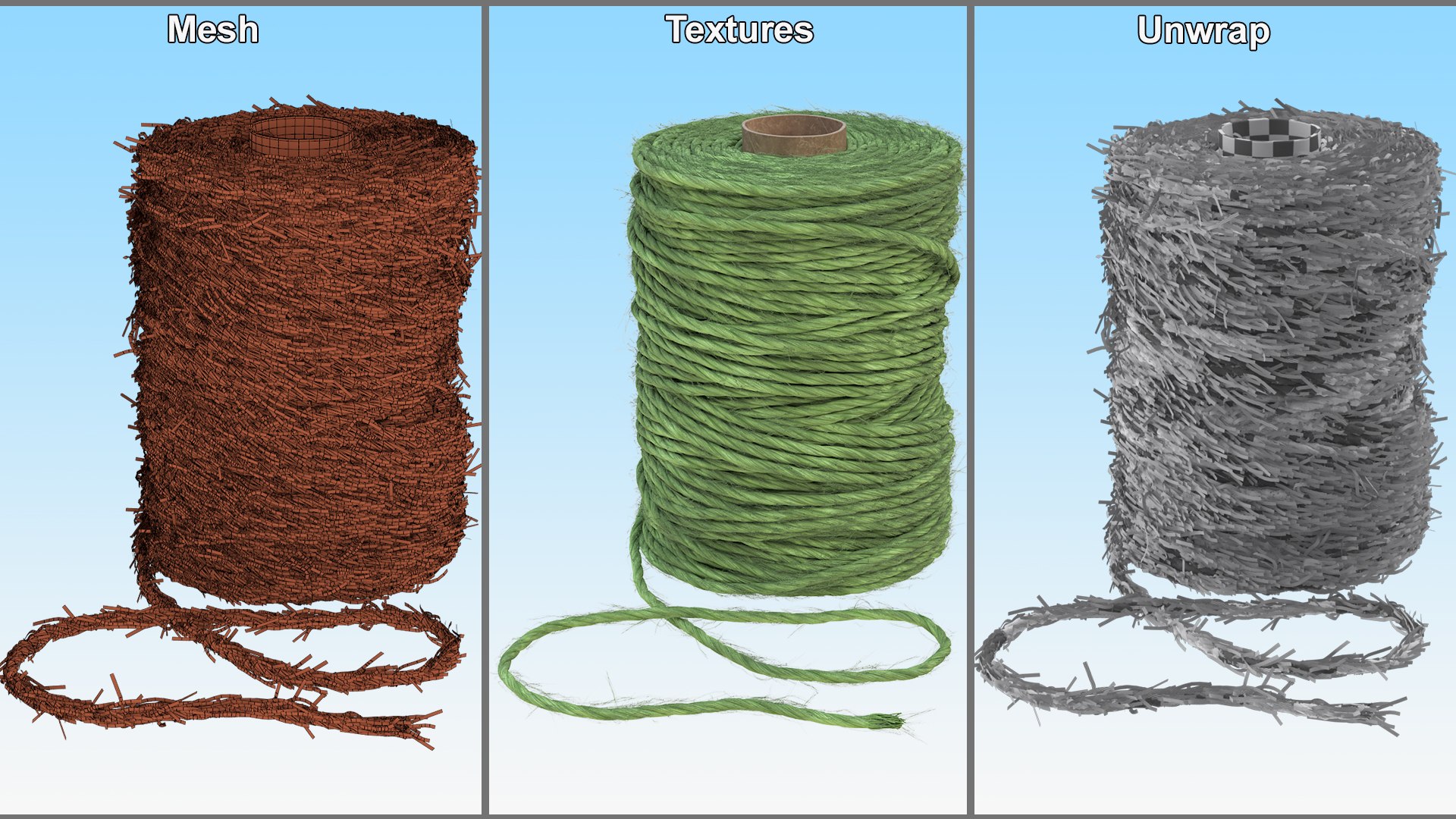 Jute Twines Collection 3D model https://p.turbosquid.com/ts-thumb/xL/0f5TKa/2m/jute_twines_collection_010/jpg/1751549565/1920x1080/fit_q87/93b2642798c7c71027bde38a740aeacba2722394/jute_twines_collection_010.jpg