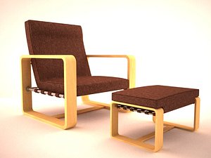 modern ottoman chair 3d max