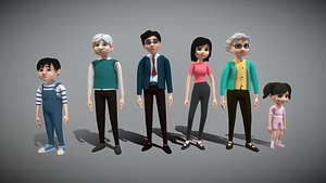 Cartoon Family Characters model