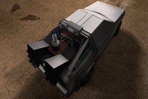 delorean car c4d free