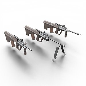 AUG Tactical Rifle Set Game-Ready Bullpup Weapons