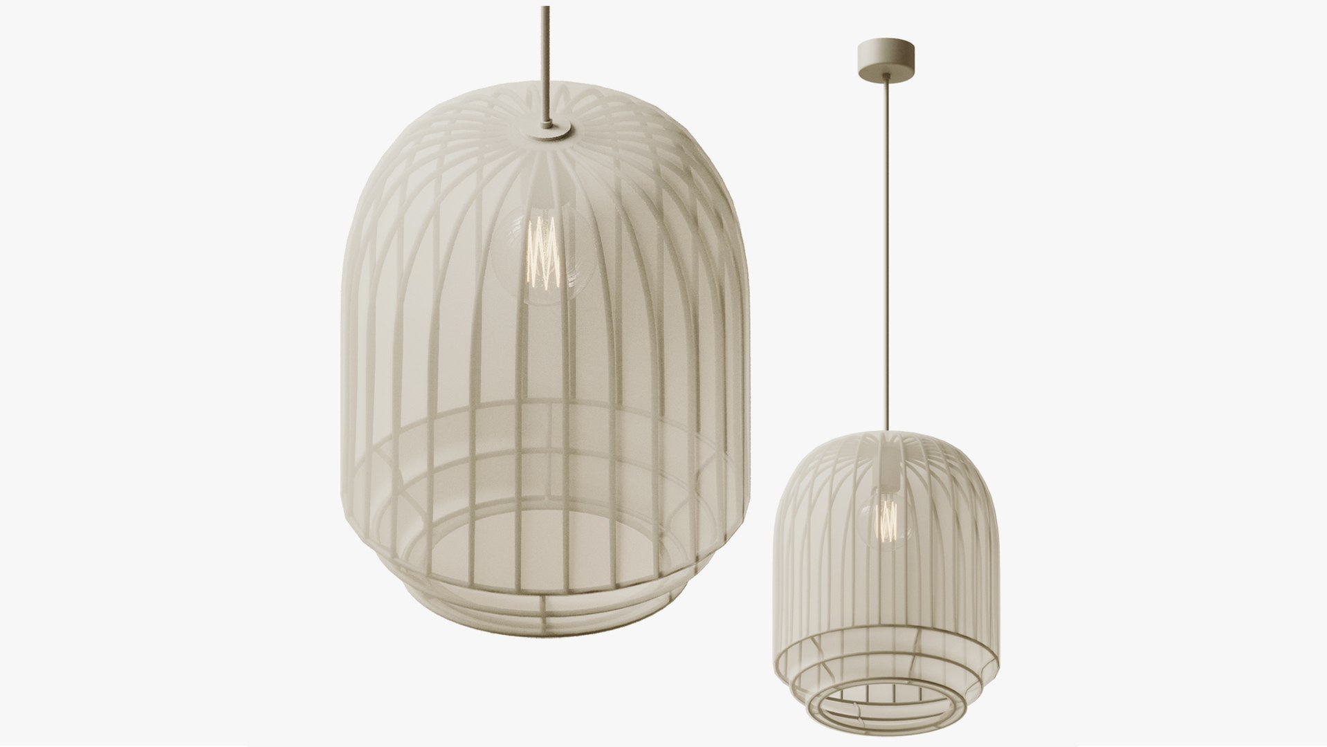 3D model Pendant light off white northern - TurboSquid 2089928