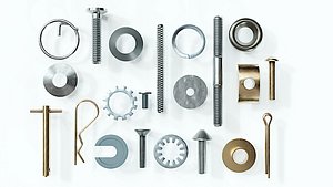 Collection of 21 rivets pins studs and washers
