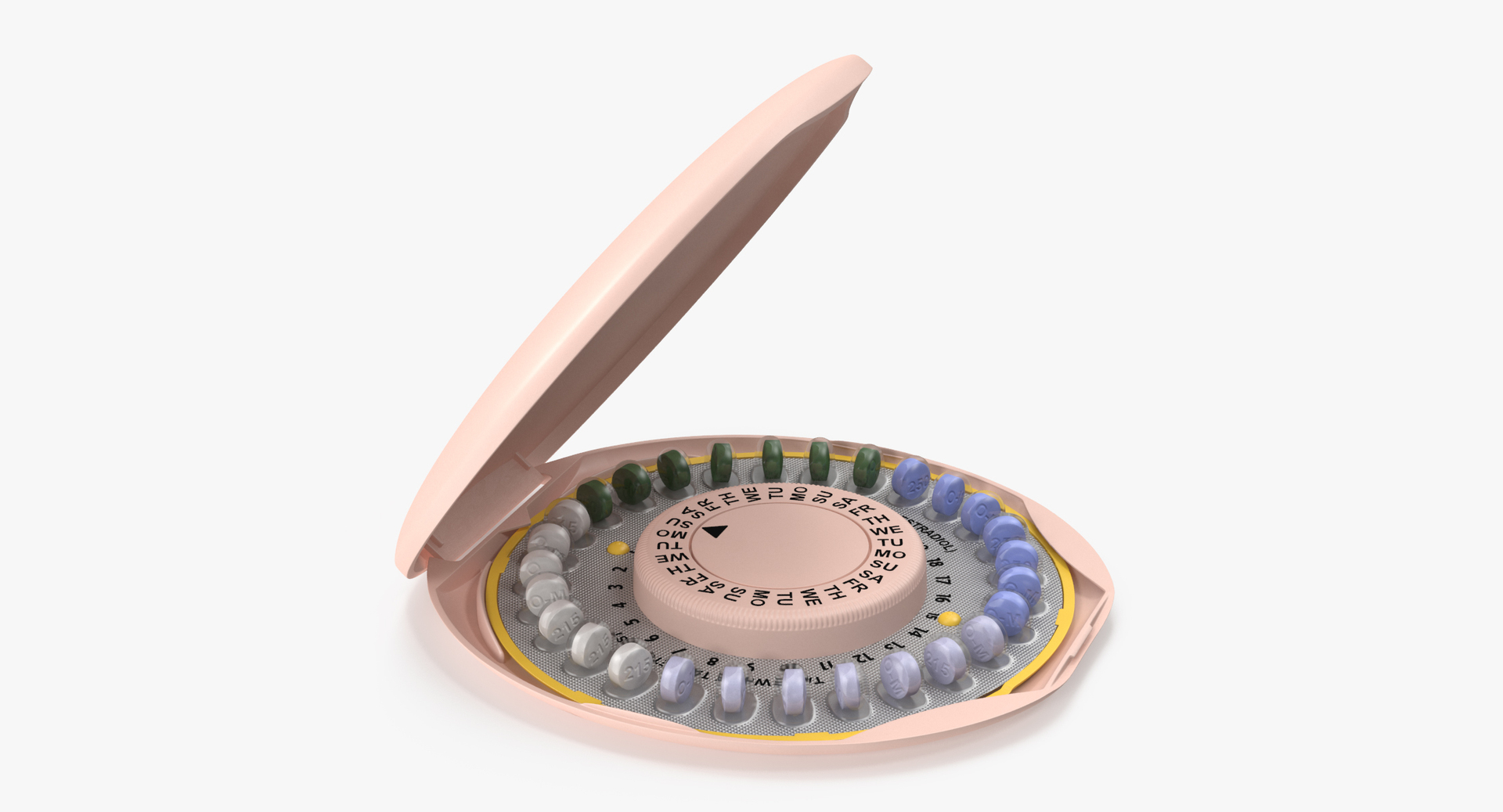 3d birth control pill package model