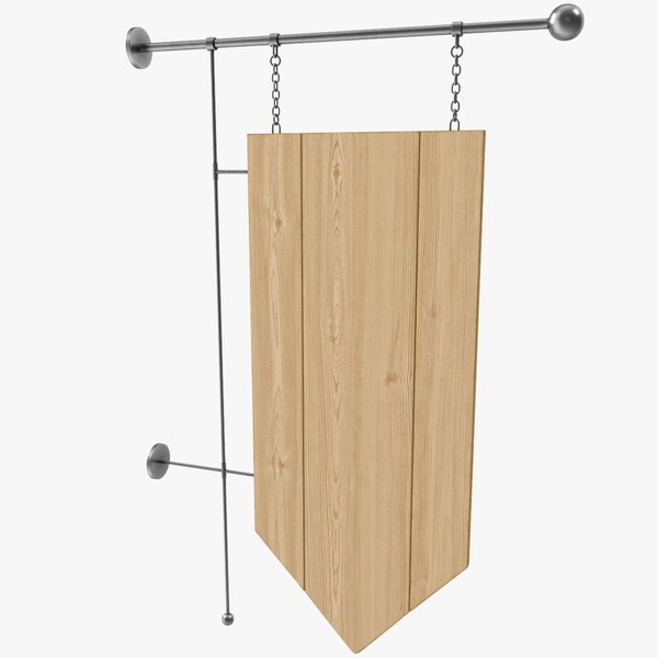 Hanging Wooden Board 1 3D model