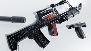 3D Lowpoly OTs-14 Groza