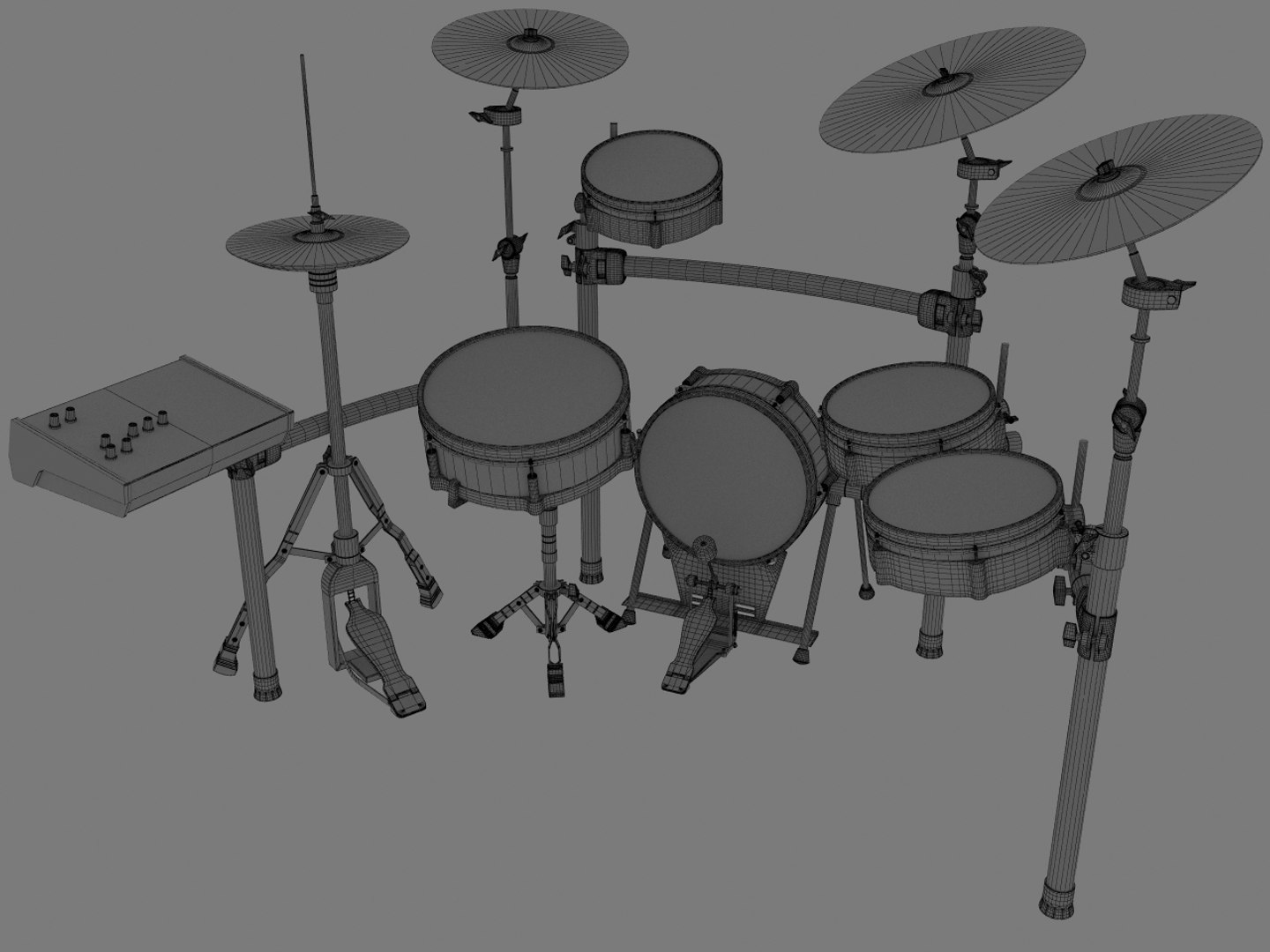 3D electronic drum set - TurboSquid 1341657