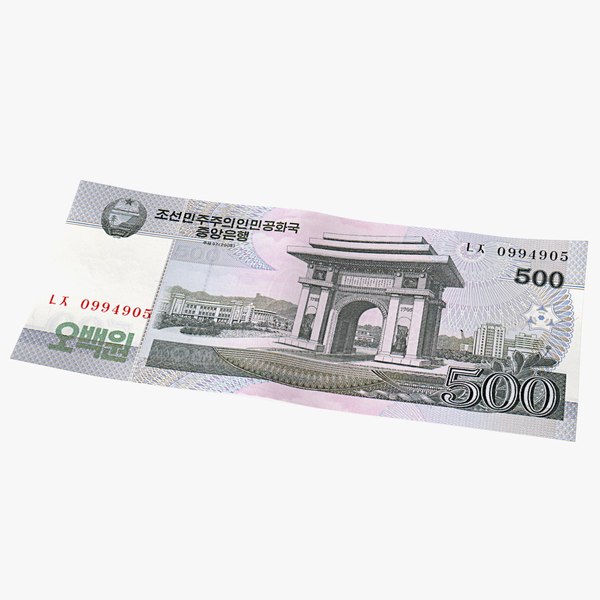 North Korea 500 Won Banknote 3D model